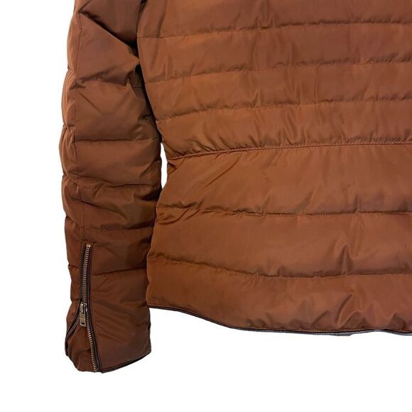 Zara basic Brown Puffer Down & WaterFowl Feather Coat - Picture 7 of 7